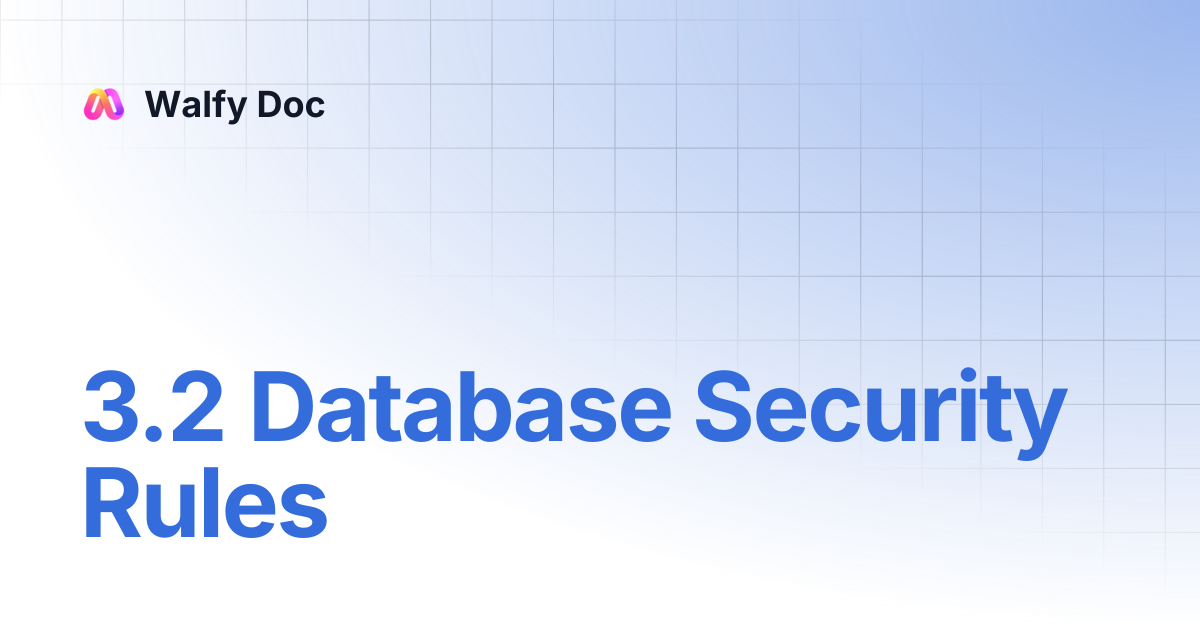 3.2 Database Security Rules | Walfy Doc